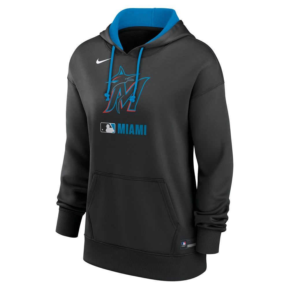 Miami Marlins Women's Authentic Collection Therma-FIT Hoodie Black | Nike
