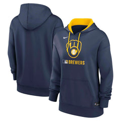 Milwaukee Brewers Women's Authentic Collection Therma-FIT Hoodie Navy | Nike