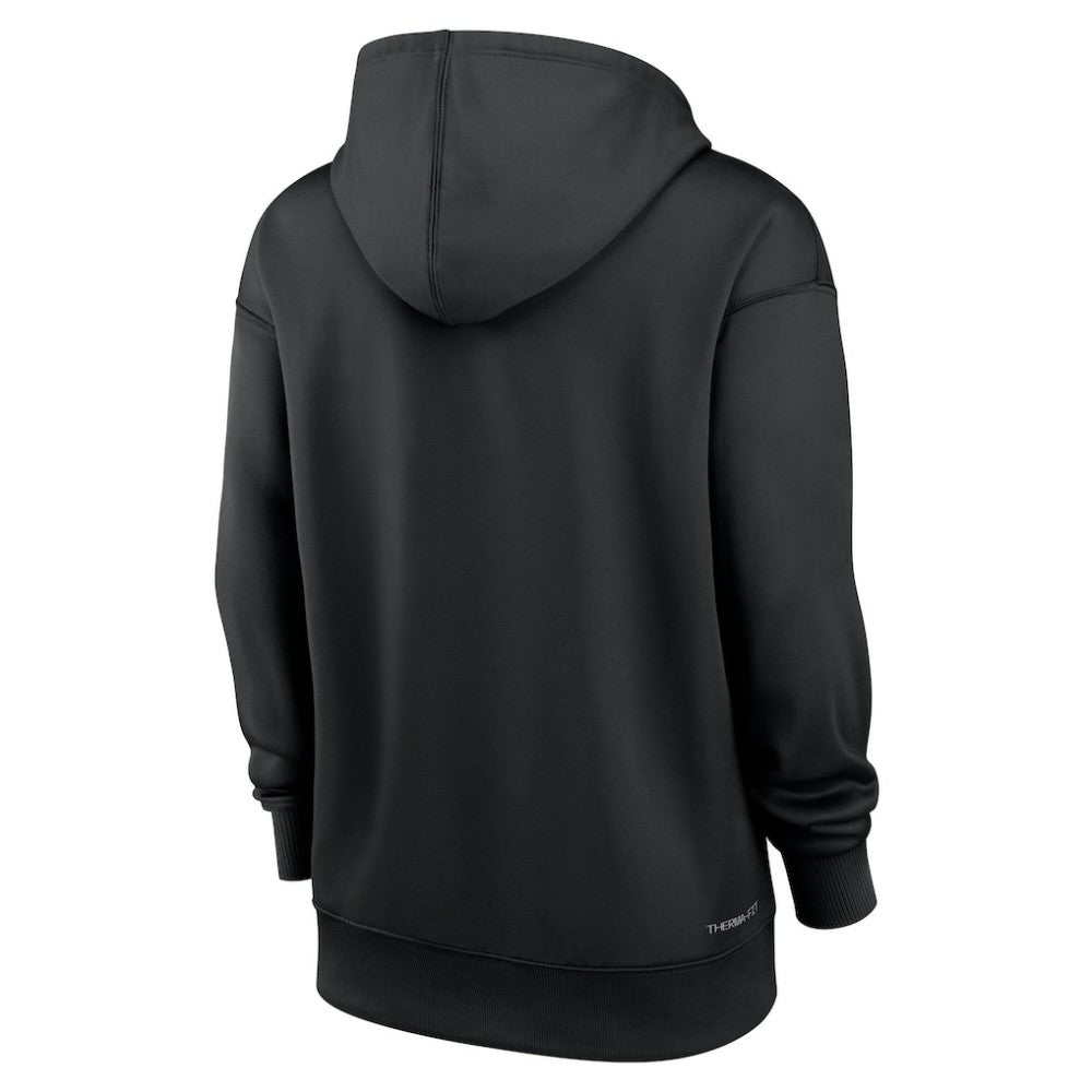 Tampa Bay Rays Women's Authentic Collection Lockup Alternate Logo Therma Hoodie Black | Nike