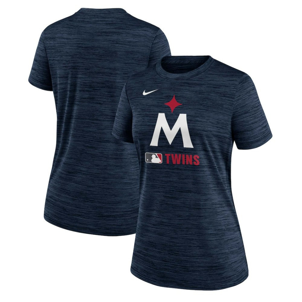 Minnesota Twins Women's Authentic Collection Alternate Logo Velocity Dri-FIT  T-Shirt Navy | Nike