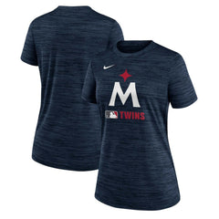 Minnesota Twins Women's Authentic Collection Alternate Logo Velocity Dri-FIT  T-Shirt Navy | Nike