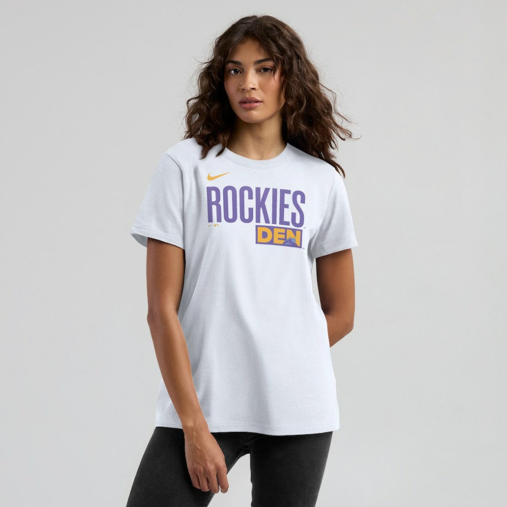Colorado Rockies Women's 2025 City Connect Wordmark T-Shirt White | Nike