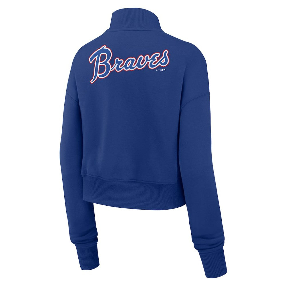 Atlanta Braves Women's Cooperstown Collection Phoenix Fleece Half-Zip Sweatshirt Royal | Nike
