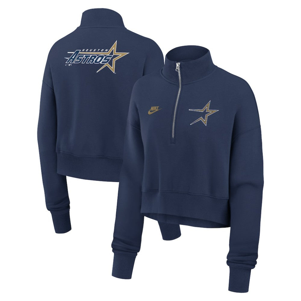 Houston Astros Women's Cooperstown Collection Phoenix Fleece Half-Zip Sweatshirt Navy | Nike