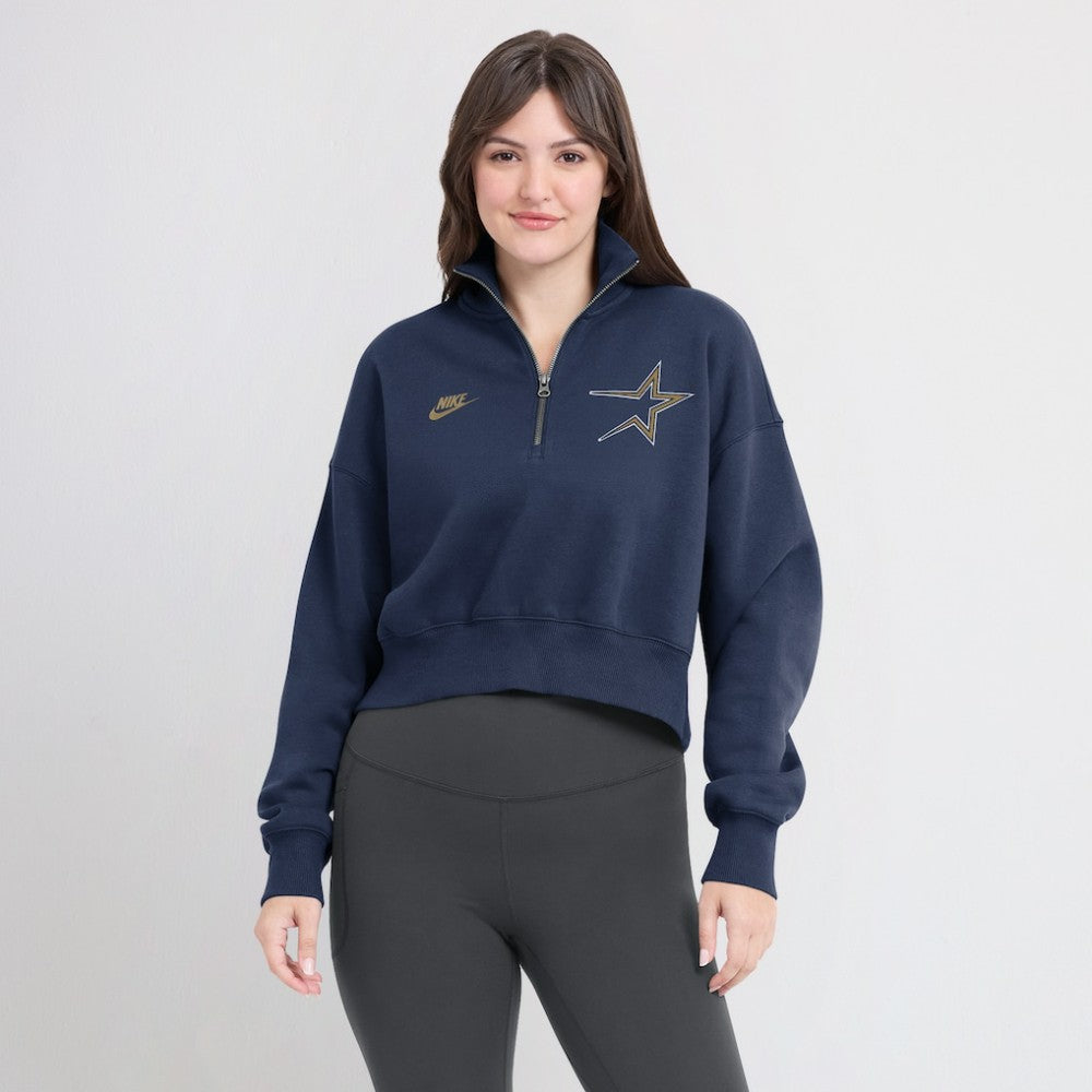 Houston Astros Women's Cooperstown Collection Phoenix Fleece Half-Zip Sweatshirt Navy | Nike