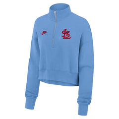 St. Louis Cardinals Women's Cooperstown Collection Phoenix Fleece Half-Zip Sweatshirt Light Blue | Nike
