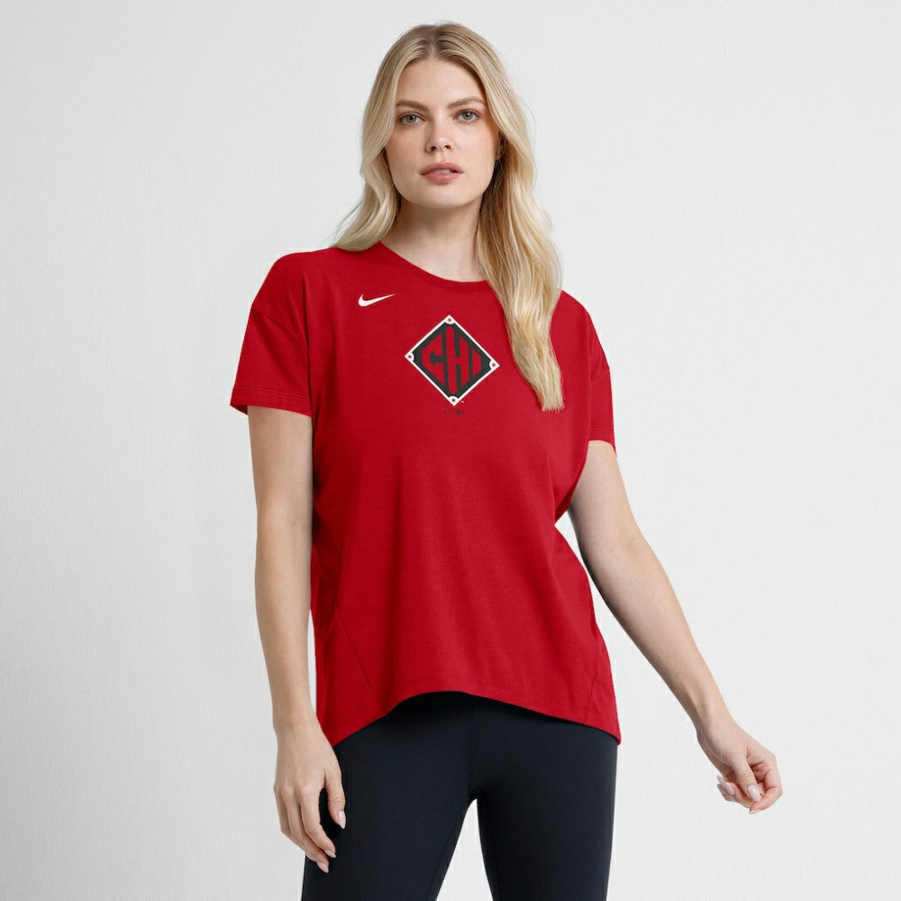 Chicago White Sox Women's 2025 City Connect Flowy Fashion Tri-Blend Dri-FIT T-Shirt Red | Nike