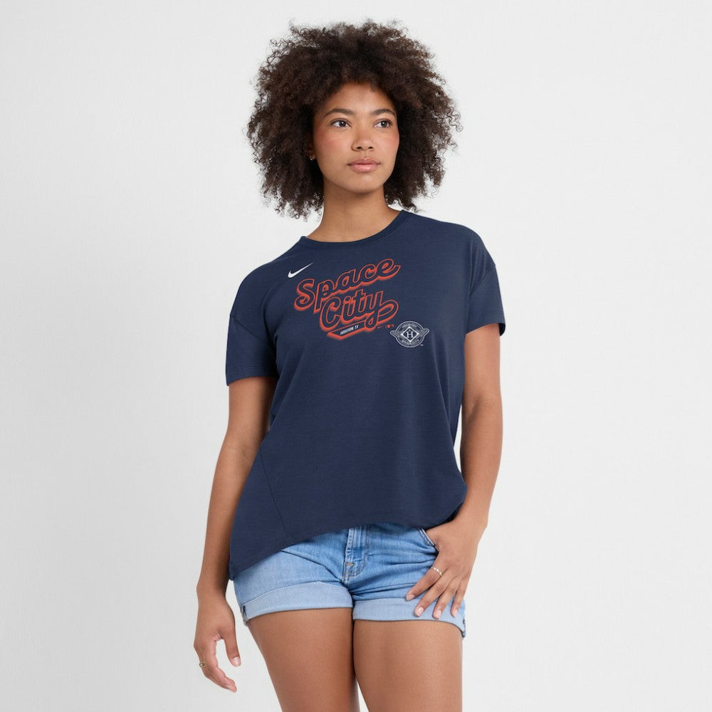 Houston Astros Women's 2025 City Connect Flowy Fashion Tri-Blend Dri-FIT T-Shirt Navy | Nike