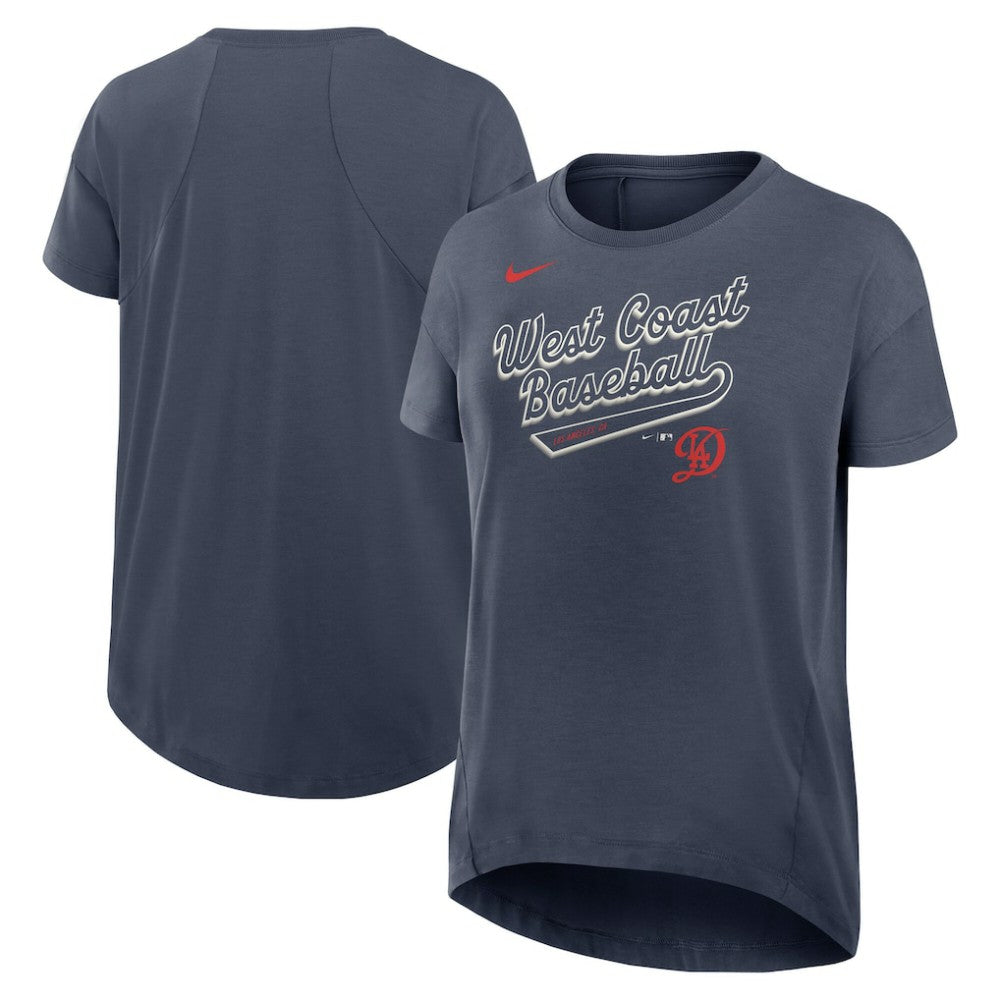 Los Angeles Dodgers Women's 2025 City Connect Flowy Fashion Tri-Blend Dri-FIT T-Shirt Charcoal | Nike
