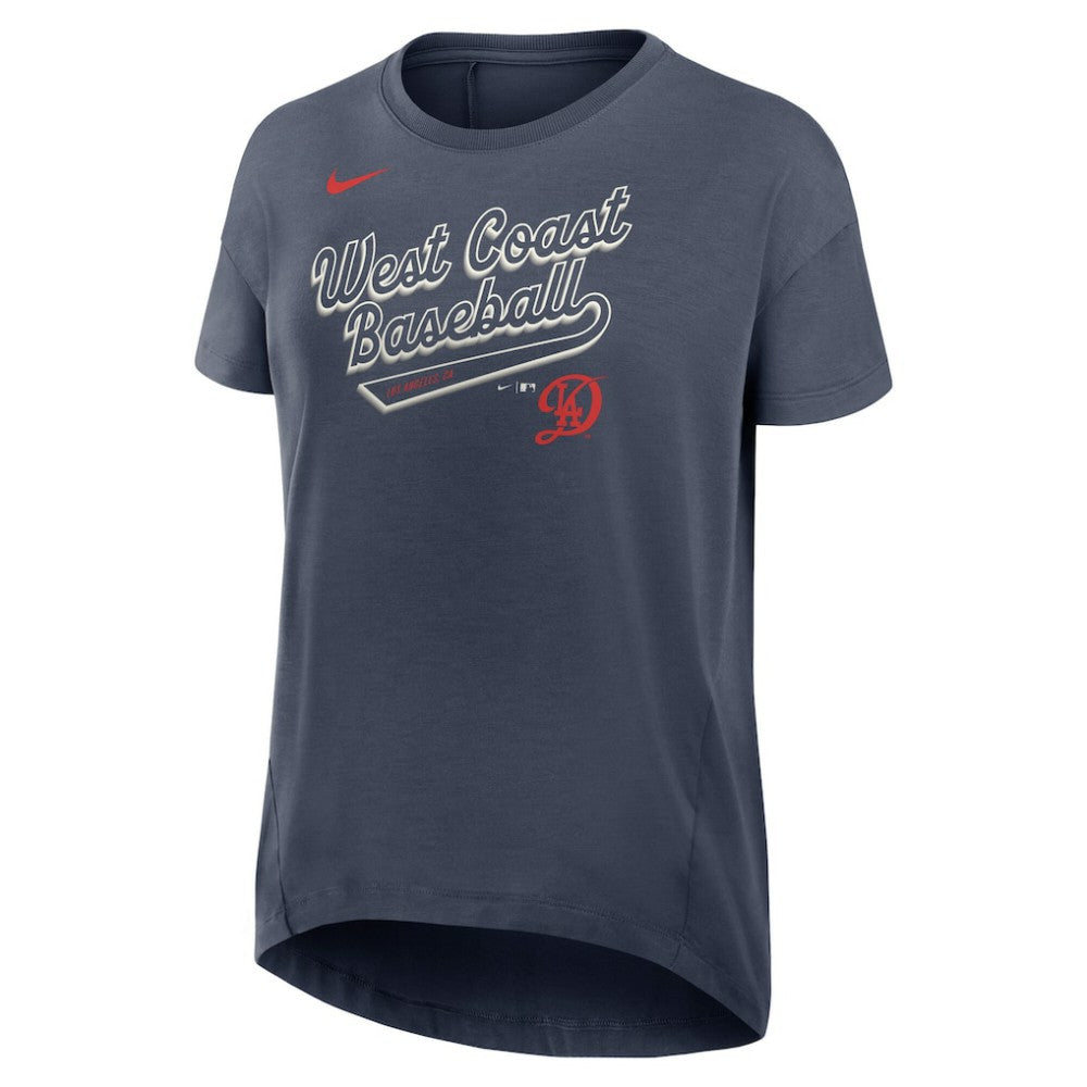 Los Angeles Dodgers Women's 2025 City Connect Flowy Fashion Tri-Blend Dri-FIT T-Shirt Charcoal | Nike