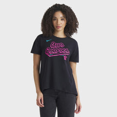 Miami Marlins Women's 2025 City Connect Flowy Fashion Tri-Blend Dri-FIT T-Shirt Black | Nike