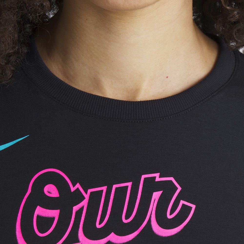 Miami Marlins Women's 2025 City Connect Flowy Fashion Tri-Blend Dri-FIT T-Shirt Black | Nike