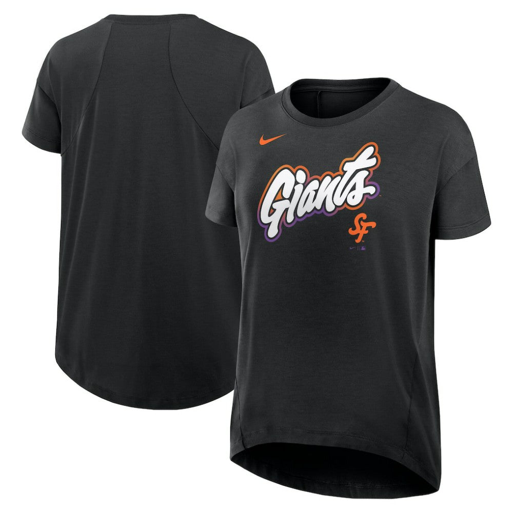 San Francisco Giants Women's 2025 City Connect Flowy Fashion Tri-Blend Dri-FIT T-Shirt Black | Nike