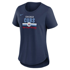 Chicago Cubs Women's City Connect Lockup Tri-Blend T-Shirt Navy | Nike