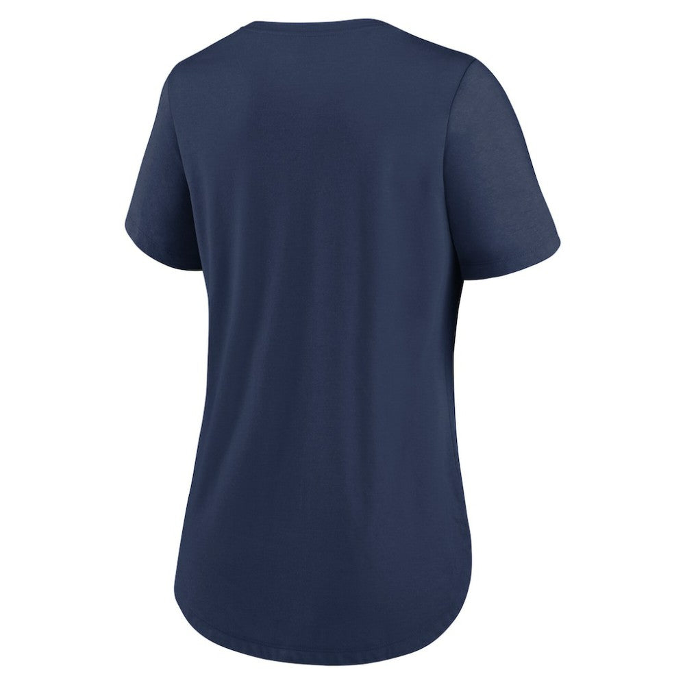 Chicago Cubs Women's City Connect Lockup Tri-Blend T-Shirt Navy | Nike