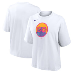 Colorado Rockies Women's 2025 City Connect Logo Boxy T-Shirt White | Nike