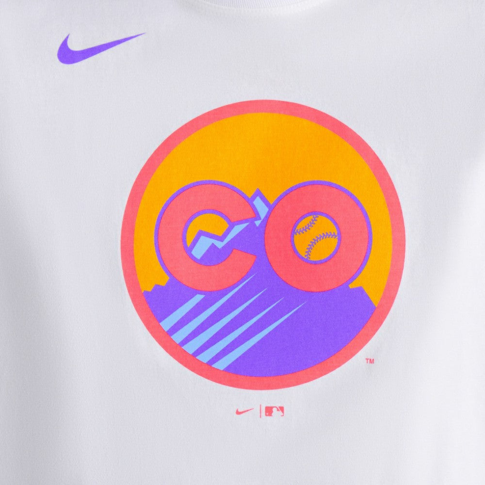 Colorado Rockies Women's 2025 City Connect Logo Boxy T-Shirt White | Nike