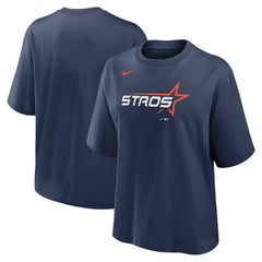 Houston Astros Women's 2025 City Connect Logo Boxy T-Shirt Navy | Nike