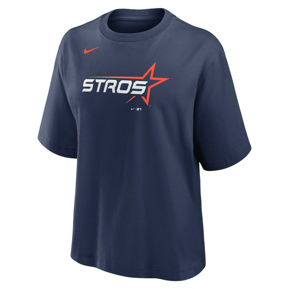 Houston Astros Women's 2025 City Connect Logo Boxy T-Shirt Navy | Nike
