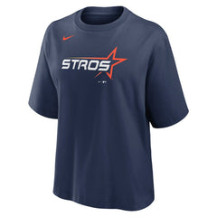 Houston Astros Women's 2025 City Connect Logo Boxy T-Shirt Navy | Nike