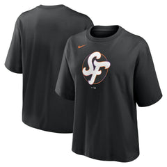 San Francisco Giants Women's 2025 City Connect Logo Boxy T-Shirt Black | Nike