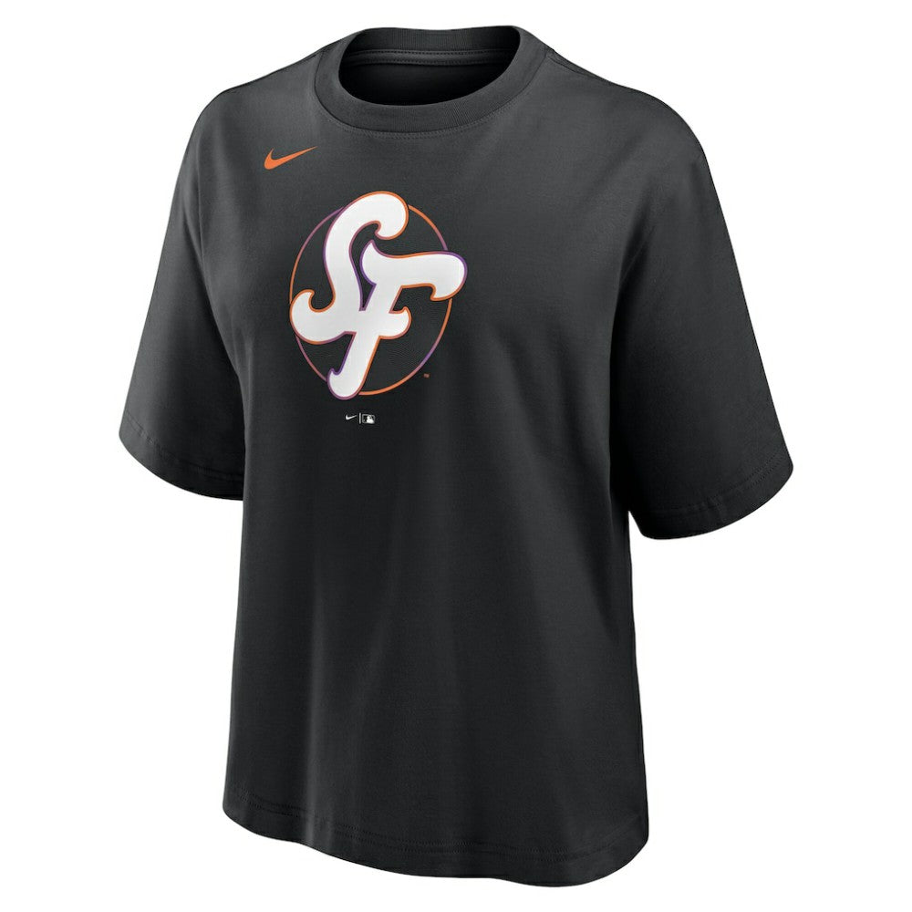 San Francisco Giants Women's 2025 City Connect Logo Boxy T-Shirt Black | Nike
