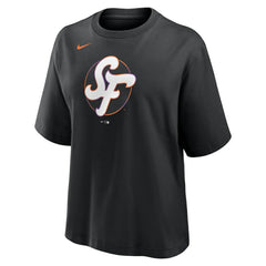 San Francisco Giants Women's 2025 City Connect Logo Boxy T-Shirt Black | Nike