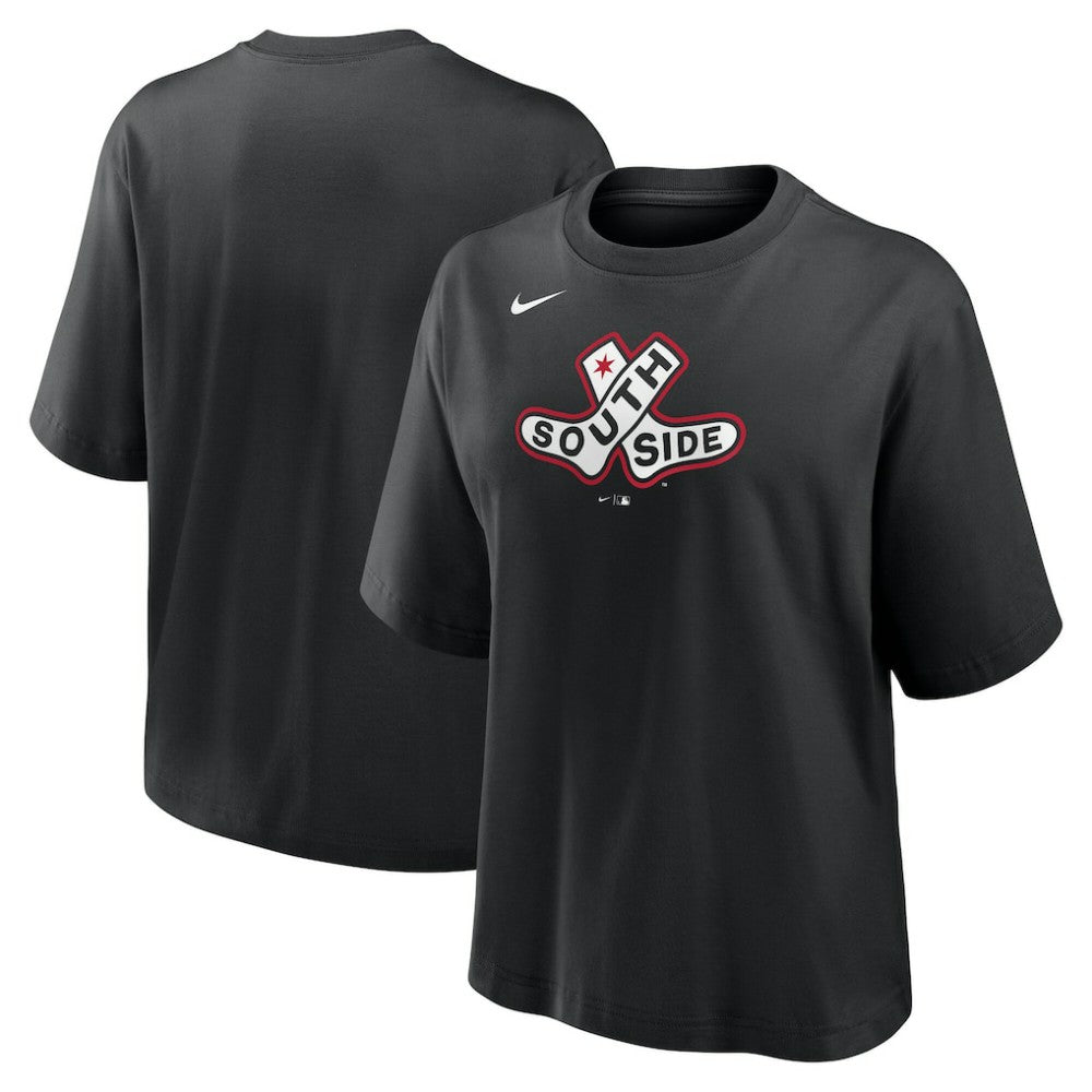 Chicago White Sox Women's 2025 City Connect Logo Boxy T-Shirt Black | Nike