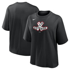 Chicago White Sox Women's 2025 City Connect Logo Boxy T-Shirt Black | Nike