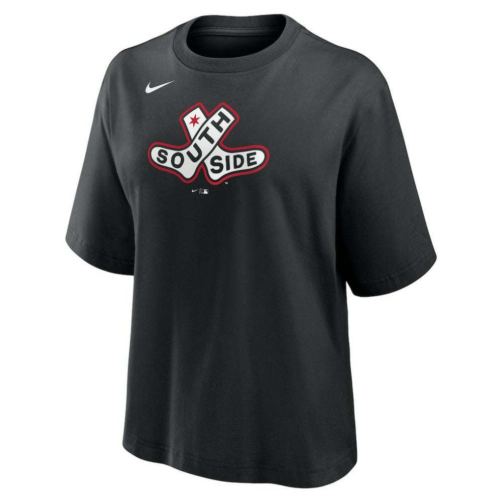 Chicago White Sox Women's 2025 City Connect Logo Boxy T-Shirt Black | Nike