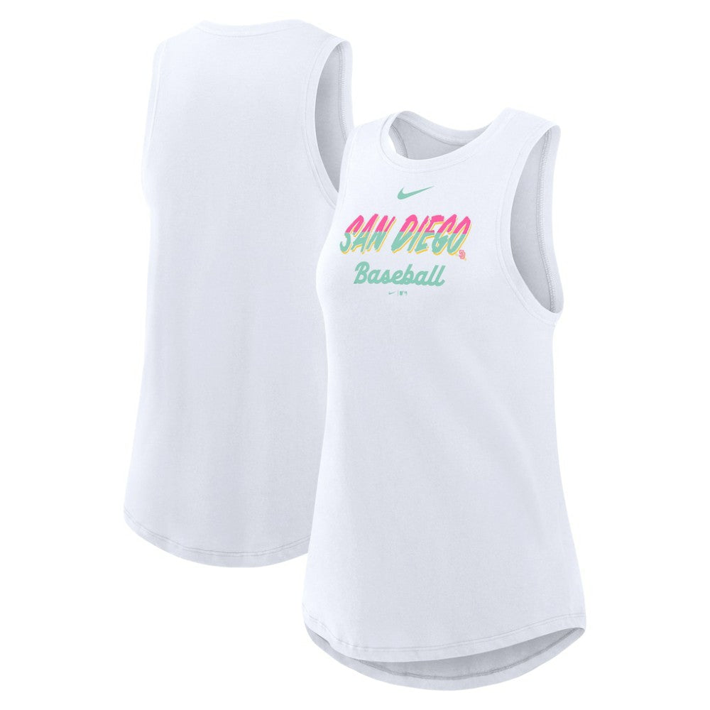 San Diego Padres Women's City Connect Tricode High Neck Dri-FIT Tank Top White | Nike