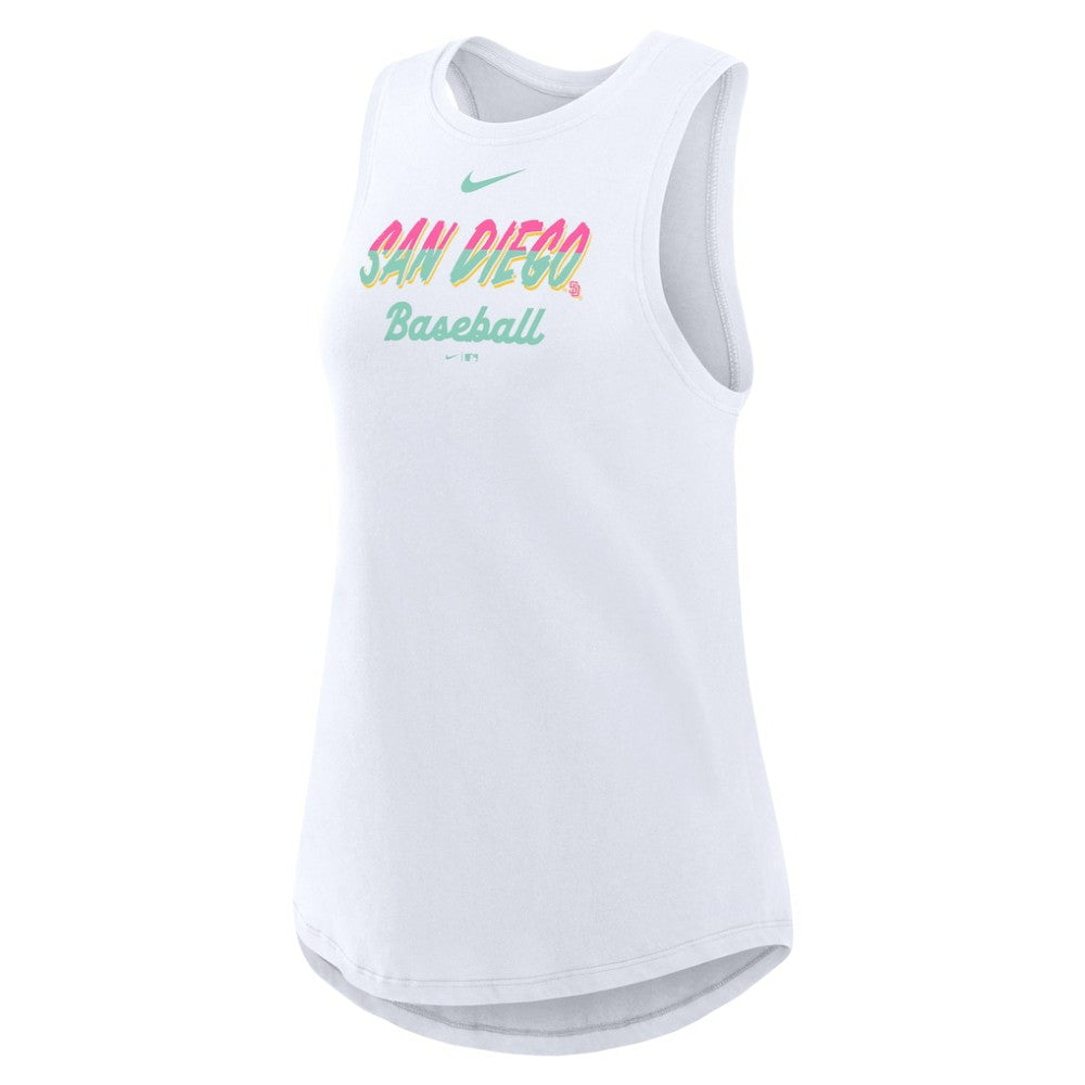 San Diego Padres Women's City Connect Tricode High Neck Dri-FIT Tank Top White | Nike