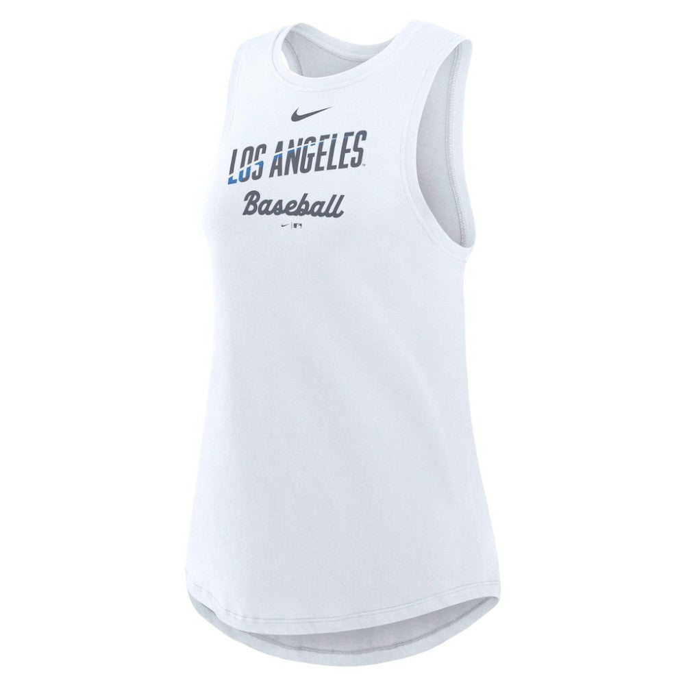 Los Angeles Dodgers Women's City Connect Tricode High Neck Dri-FIT Tank Top White | Nike