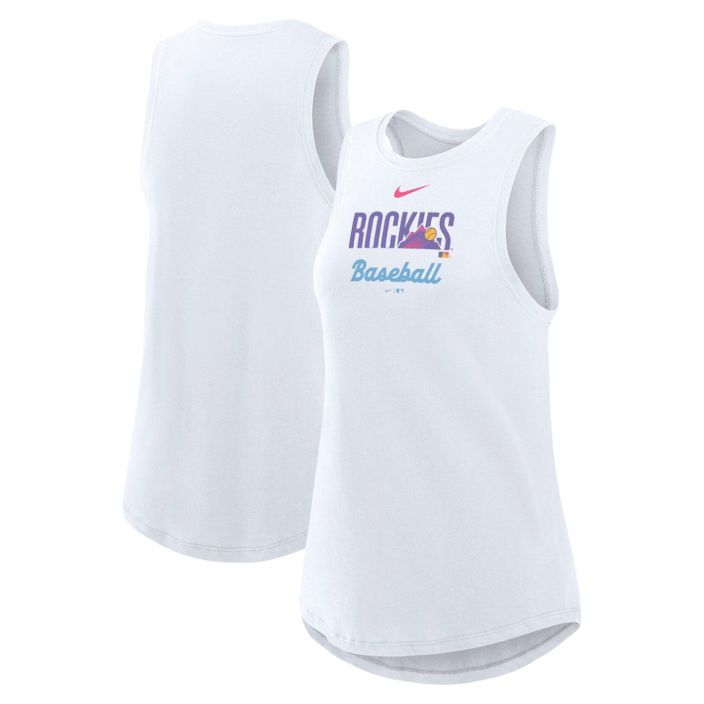 Colorado Rockies Women's City Connect Tricode High Neck Dri-FIT Tank Top White | Nike