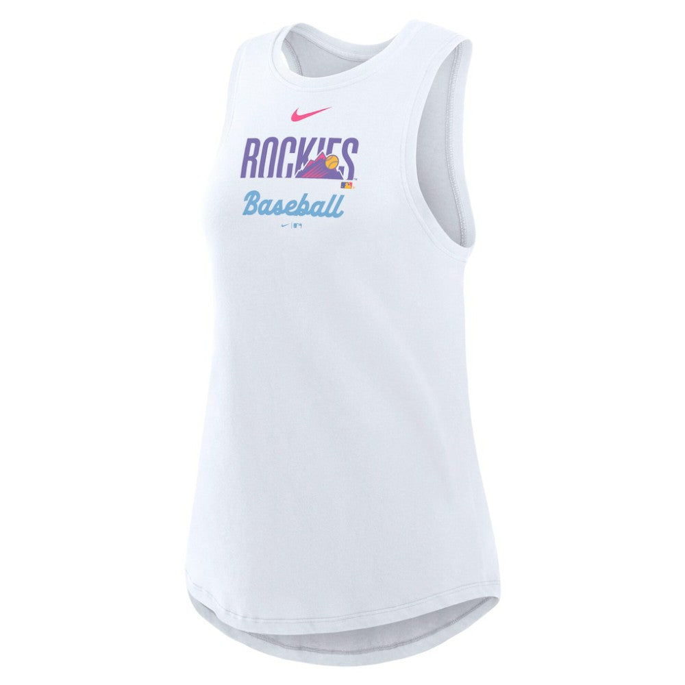 Colorado Rockies Women's City Connect Tricode High Neck Dri-FIT Tank Top White | Nike