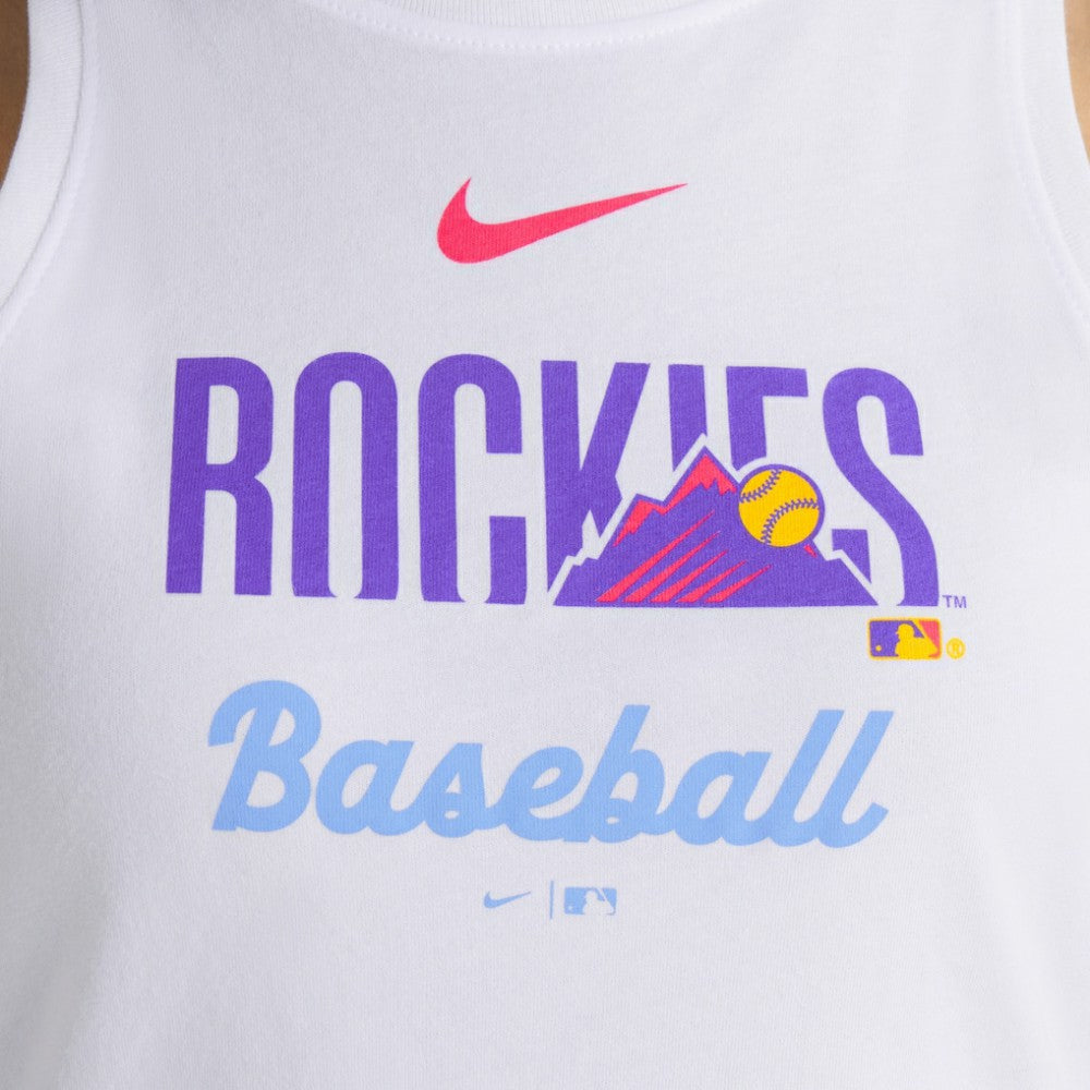 Colorado Rockies Women's City Connect Tricode High Neck Dri-FIT Tank Top White | Nike