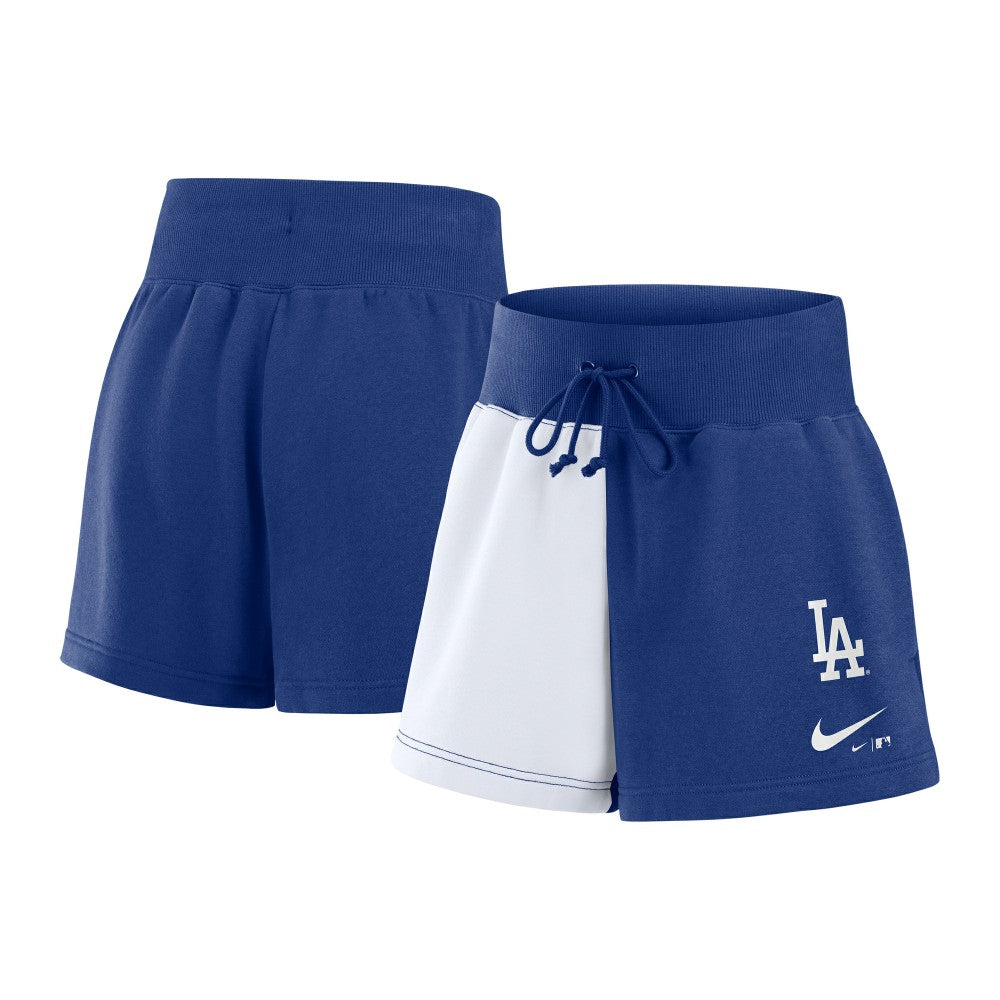 Los Angeles Dodgers Women's Color-Block Phoenix Fleece Lounge Shorts Royal/White | Nike