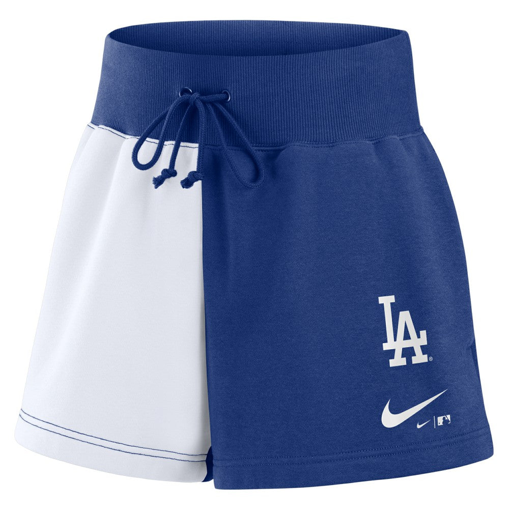 Los Angeles Dodgers Women's Color-Block Phoenix Fleece Lounge Shorts Royal/White | Nike