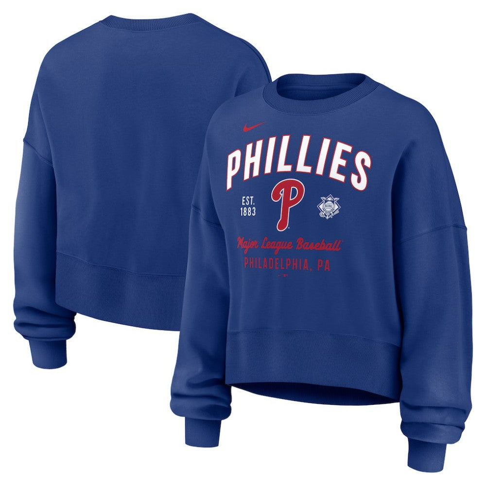 Philadelphia Phillies Women's Oversized High Hip Pullover Sweatshirt Royal | Nike