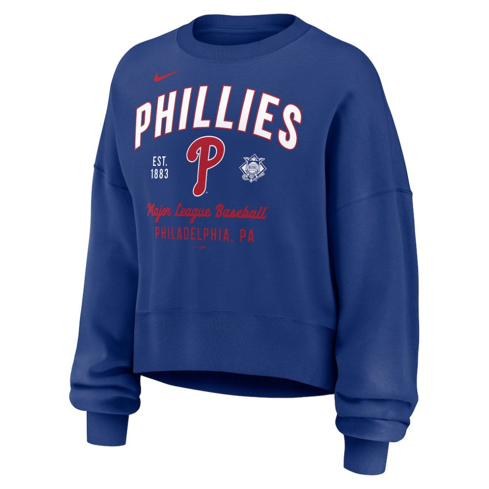 Philadelphia Phillies Women's Oversized High Hip Pullover Sweatshirt Royal | Nike