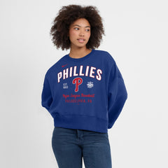 Philadelphia Phillies Women's Oversized High Hip Pullover Sweatshirt Royal | Nike