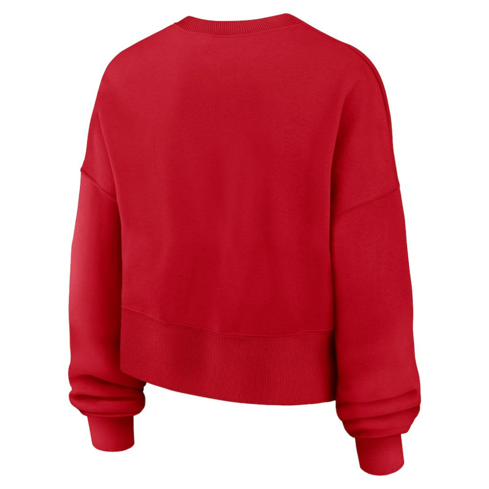 Texas Rangers Women's Oversized High Hip Pullover Sweatshirt Red | Nike