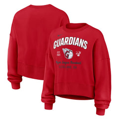 Cleveland Guardians Women's Oversized High Hip Pullover Sweatshirt Red | Nike