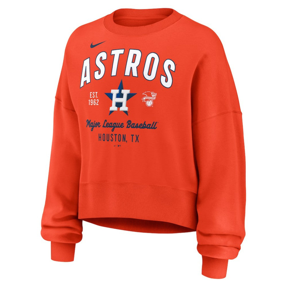 Houston Astros Women's Oversized High Hip Pullover Sweatshirt Orange | Nike