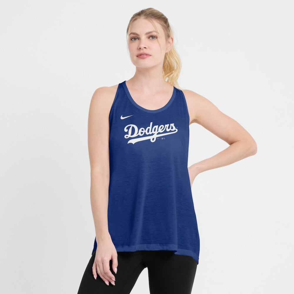 Los Angeles Dodgers Open-Back Crisscross Dri-FIT Tank Top Royal | Nike
