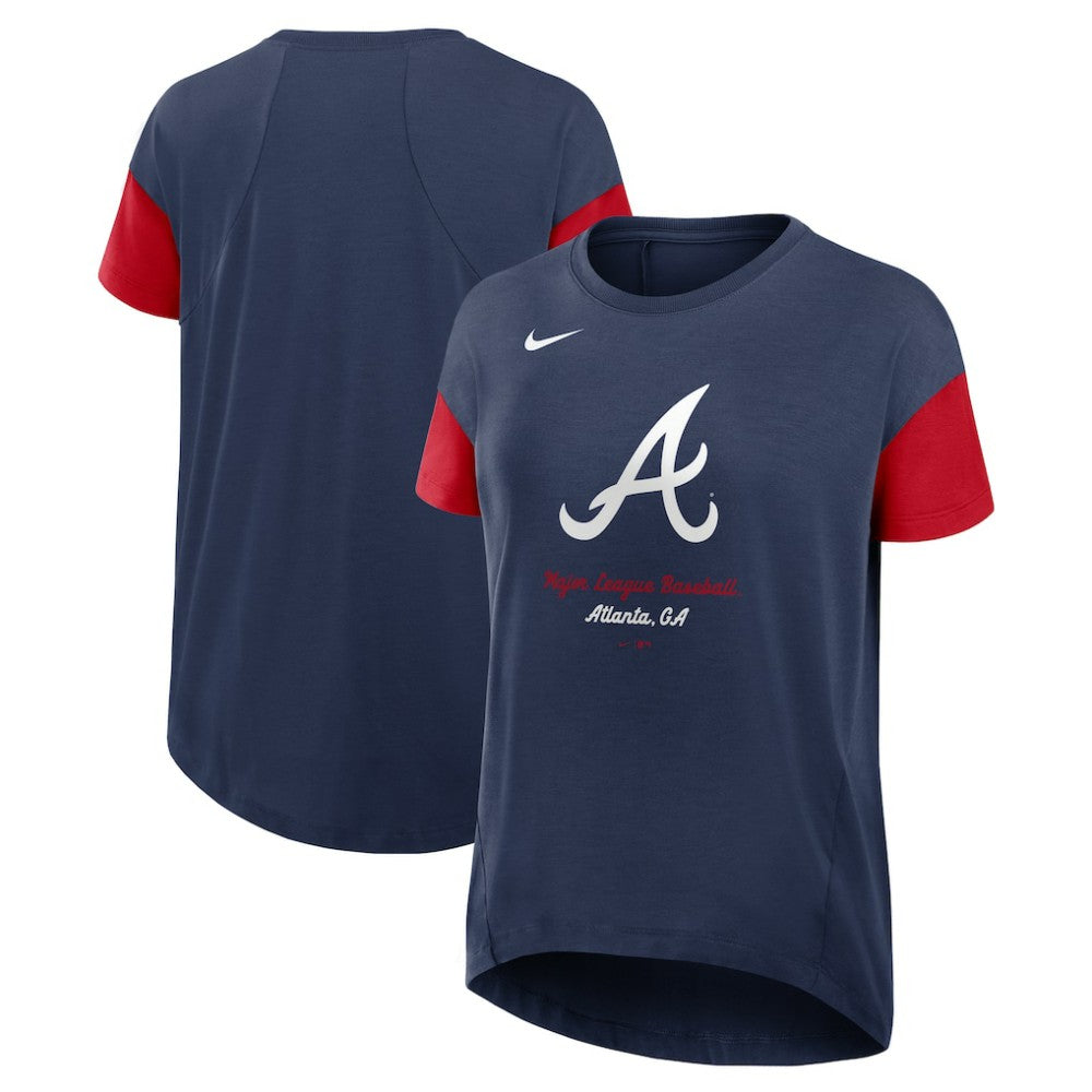 Atlanta Braves Women's Flowy Fashion Tri-Blend Dri-FIT T-Shirt Navy | Nike