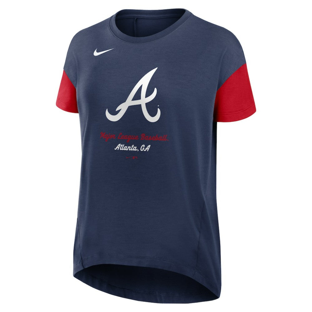 Atlanta Braves Women's Flowy Fashion Tri-Blend Dri-FIT T-Shirt Navy | Nike