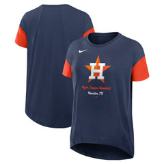 Houston Astros Women's Flowy Fashion Tri-Blend Dri-FIT T-Shirt Navy | Nike