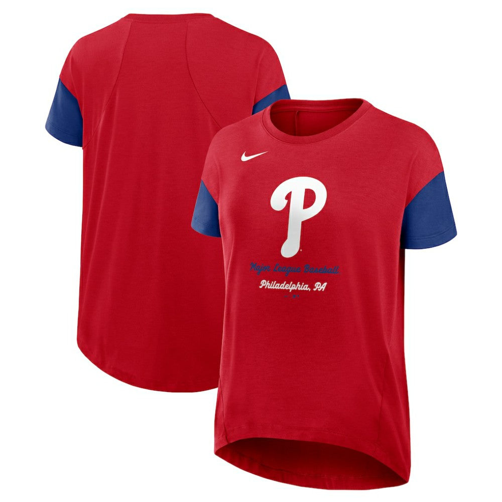 Philadelphia Phillies Women's Flowy Fashion Tri-Blend Dri-FIT T-Shirt Red | Nike