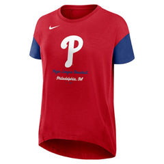 Philadelphia Phillies Women's Flowy Fashion Tri-Blend Dri-FIT T-Shirt Red | Nike